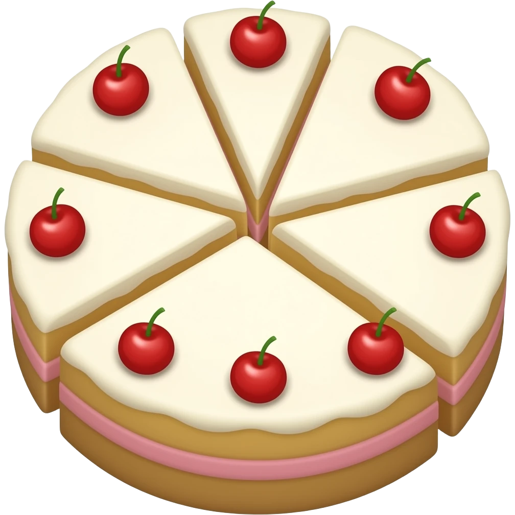 cake cut into 4 emoji