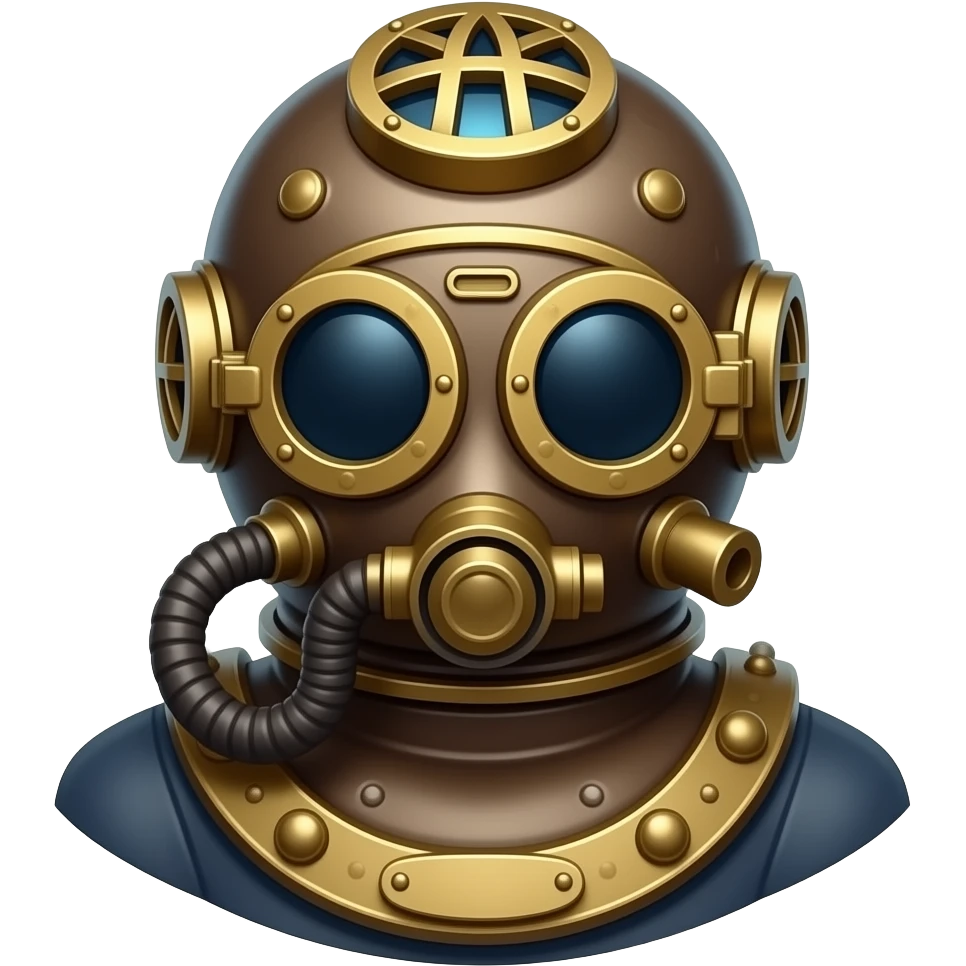 scuba diver old helmet emoji emoji