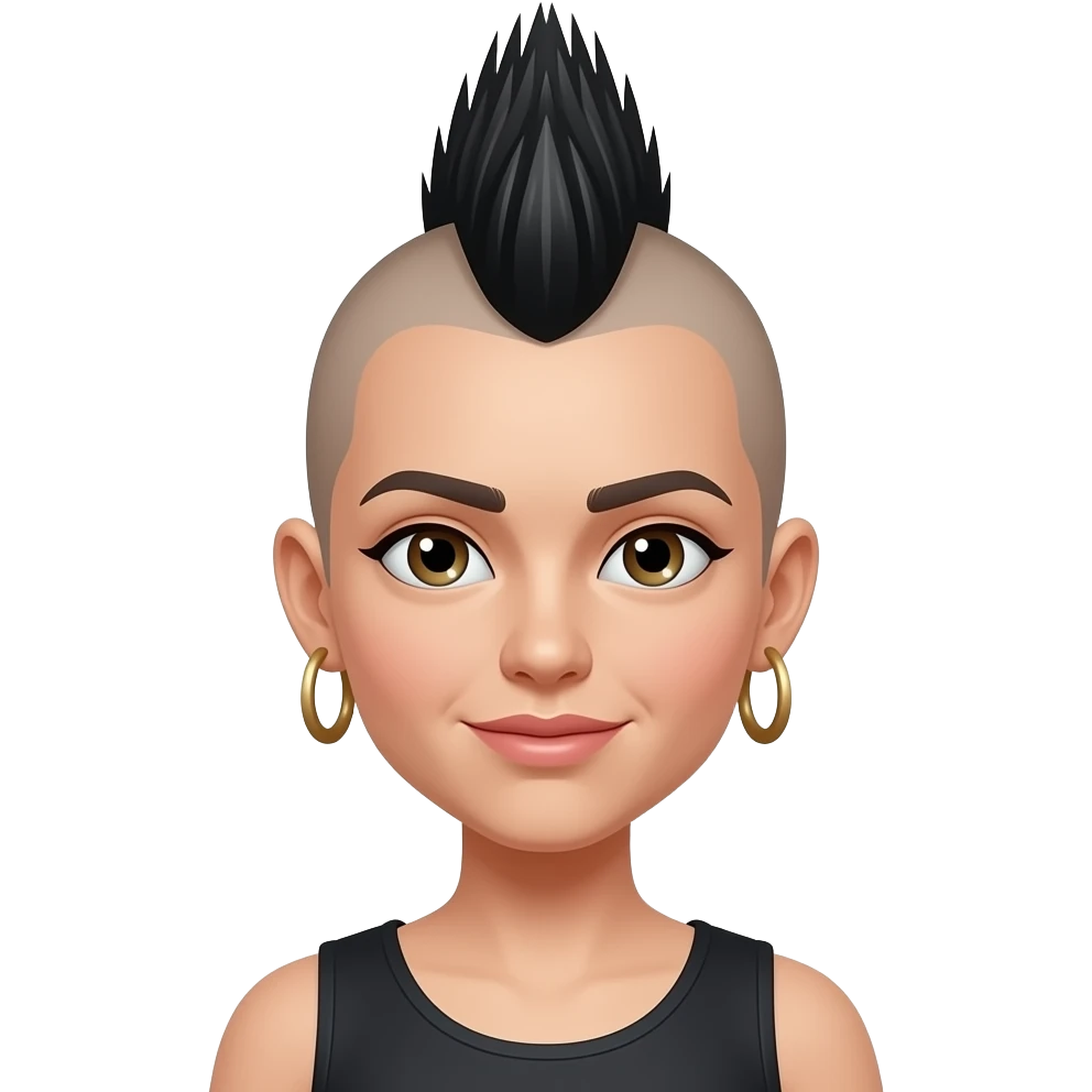 Woman spiky Mohawk emoji