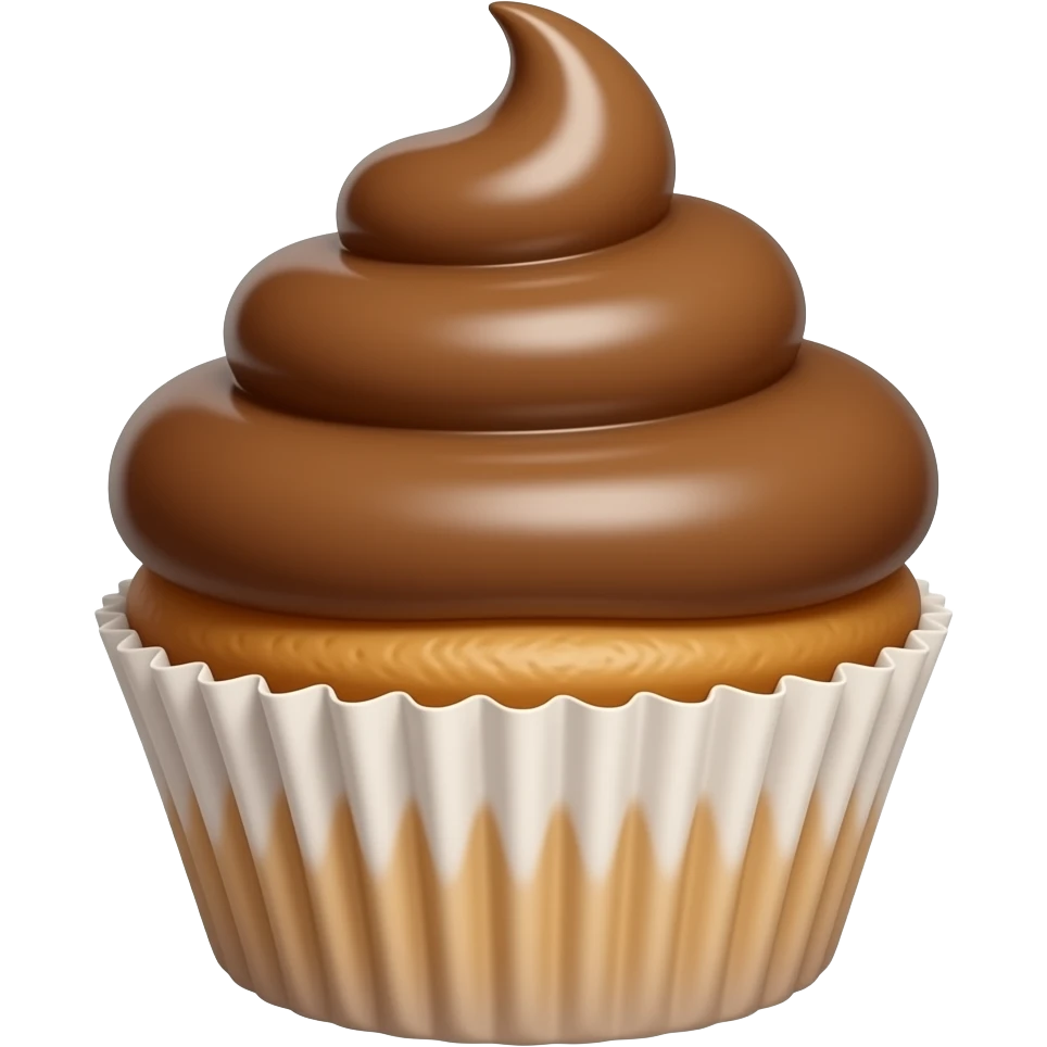 cupcake with poop emoji icing emoji