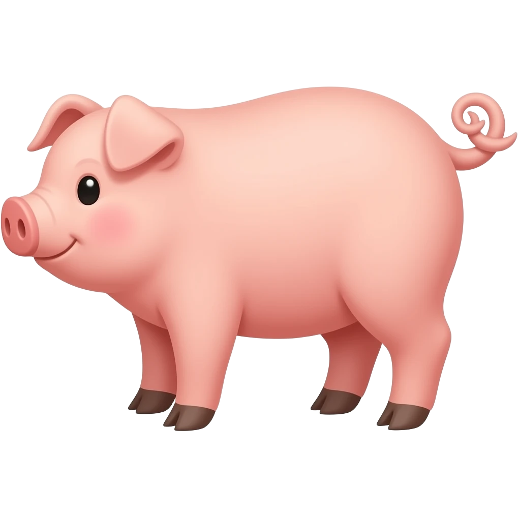 Coily lower tail pig emoji