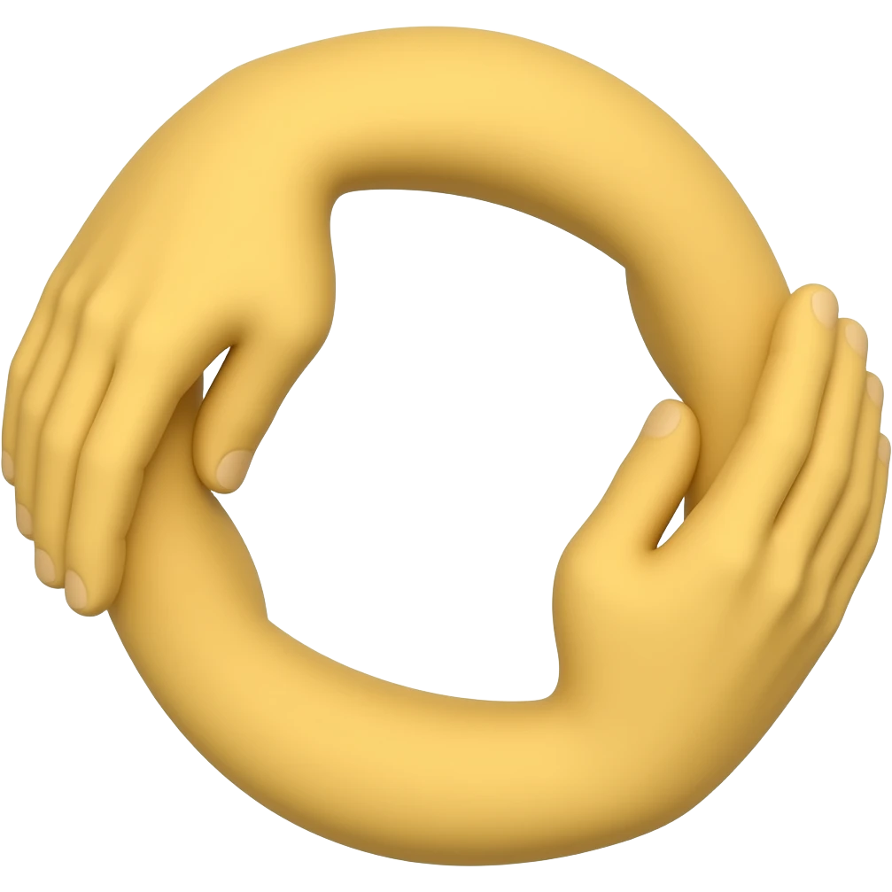 two yellow hands forming a circle emoji