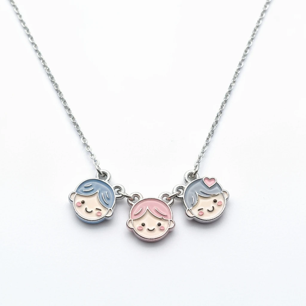 kpop friendship necklace, cute, expressive, minimal emoji