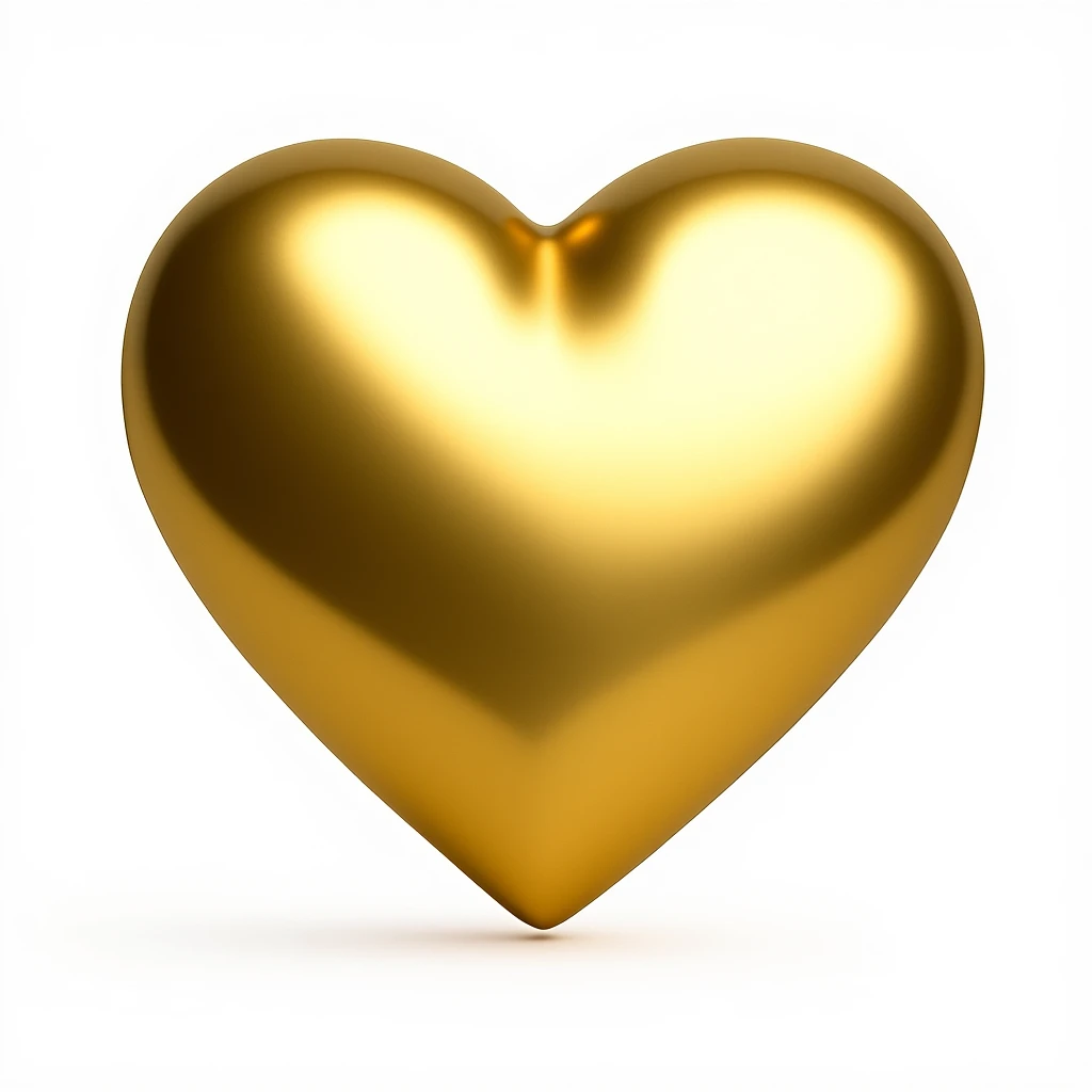 heart with a gold metallic finish emoji