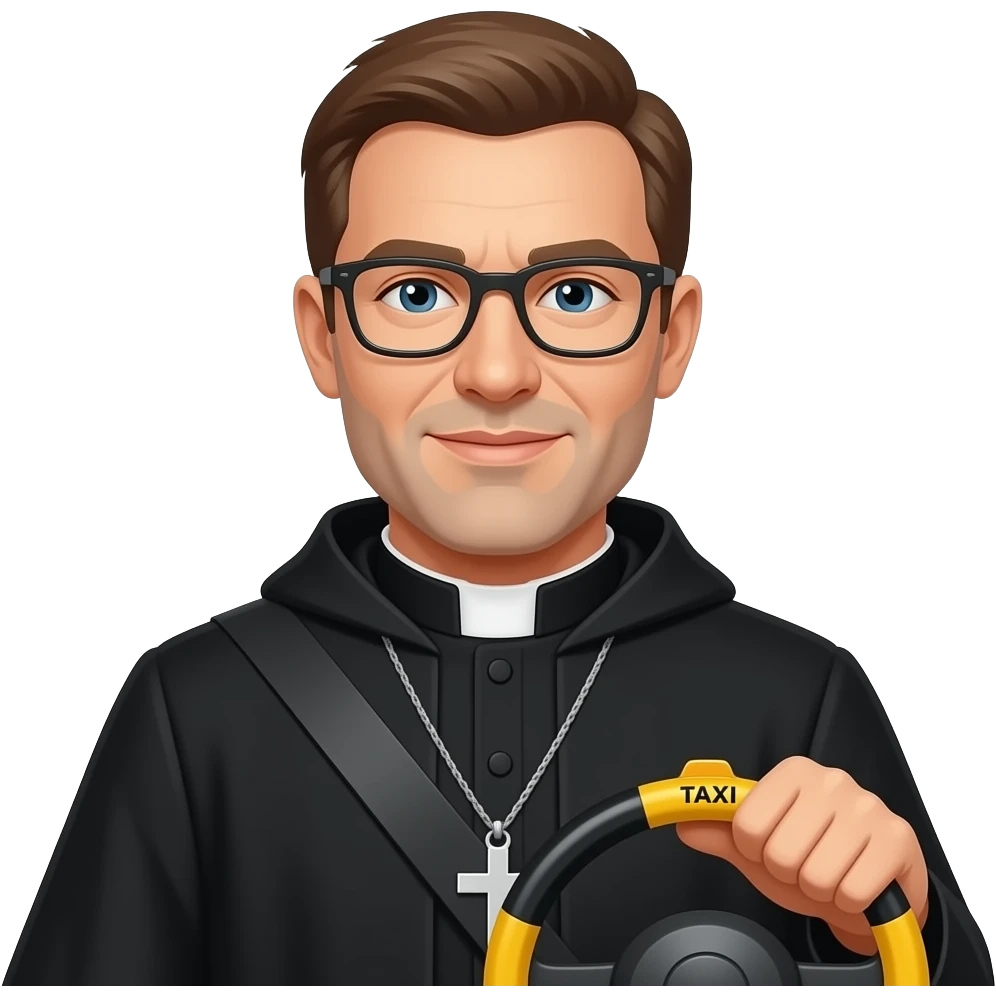 The priest as a taxist emoji