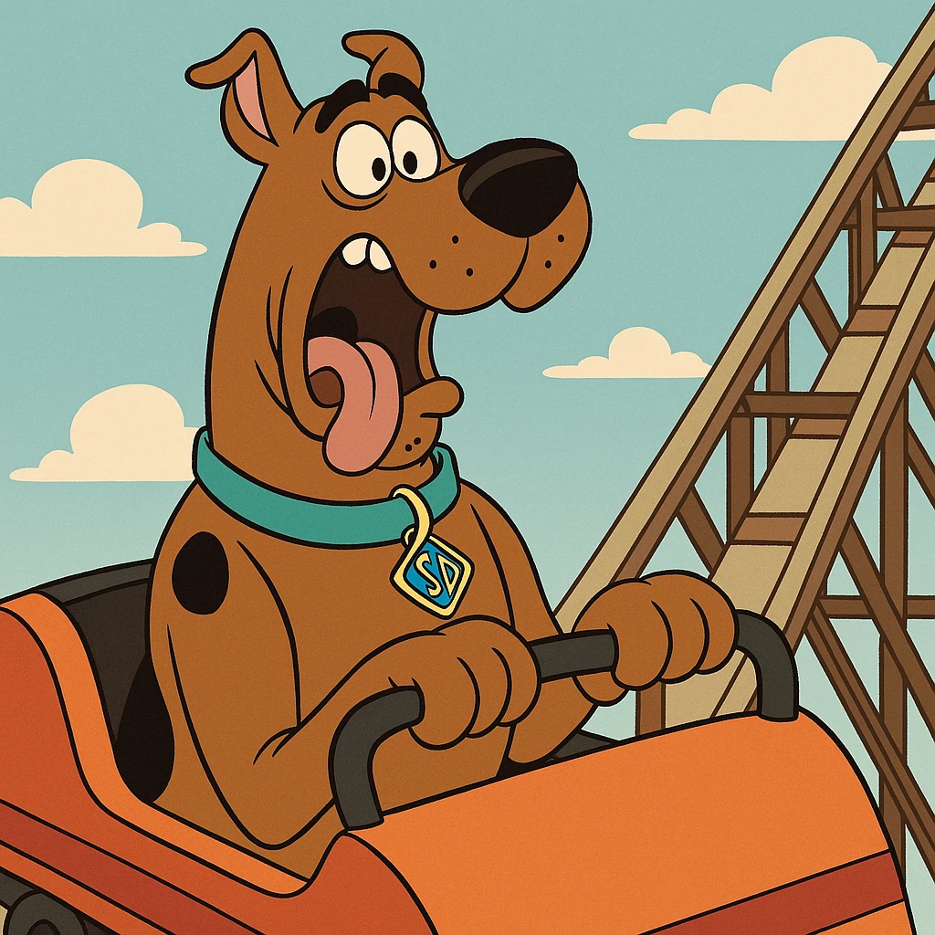Scooby doo dans un roller coaster  emoji