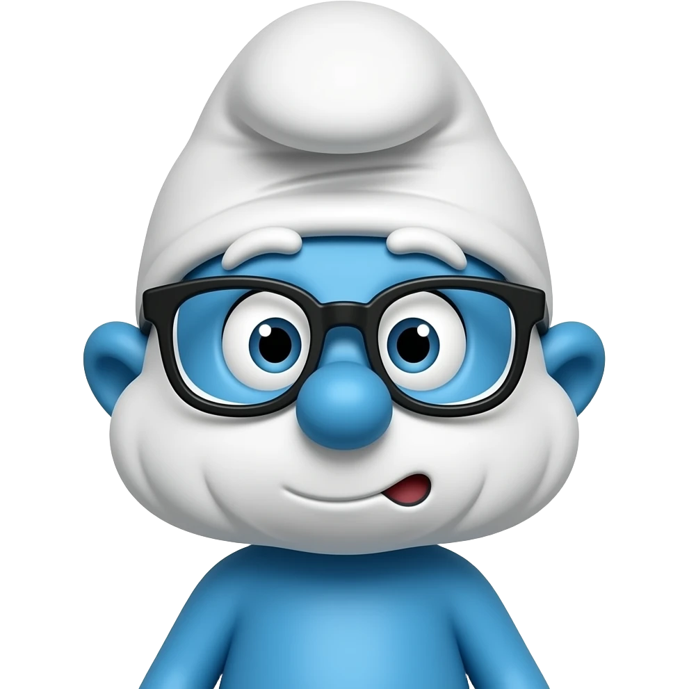 Black papa smurf no glasses emoji