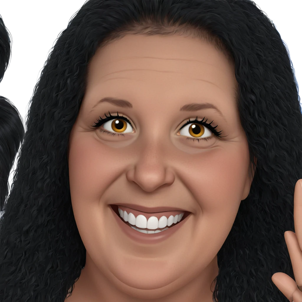 smiling girl with black hair emoji