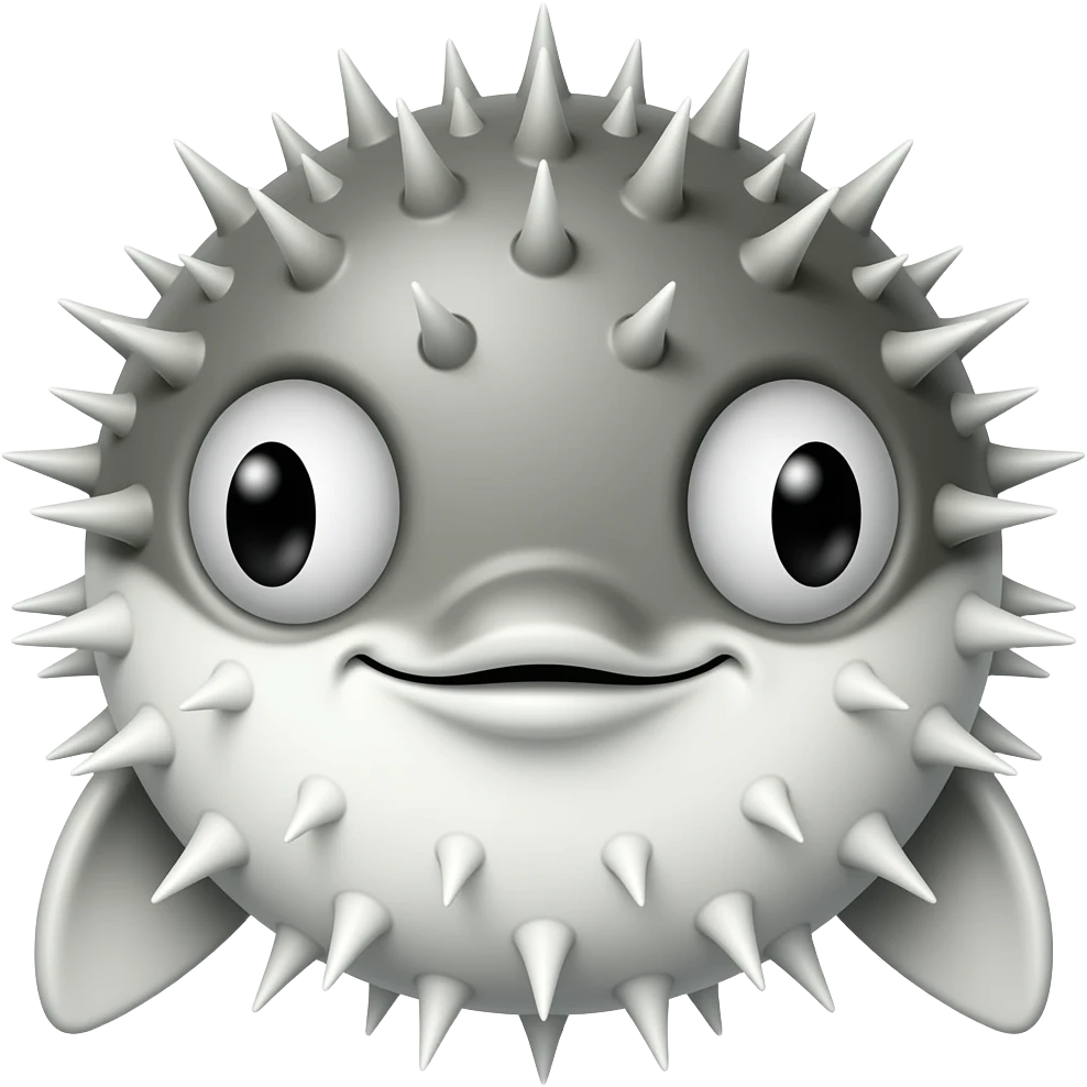 Pufferfish dolphin fusion emoji