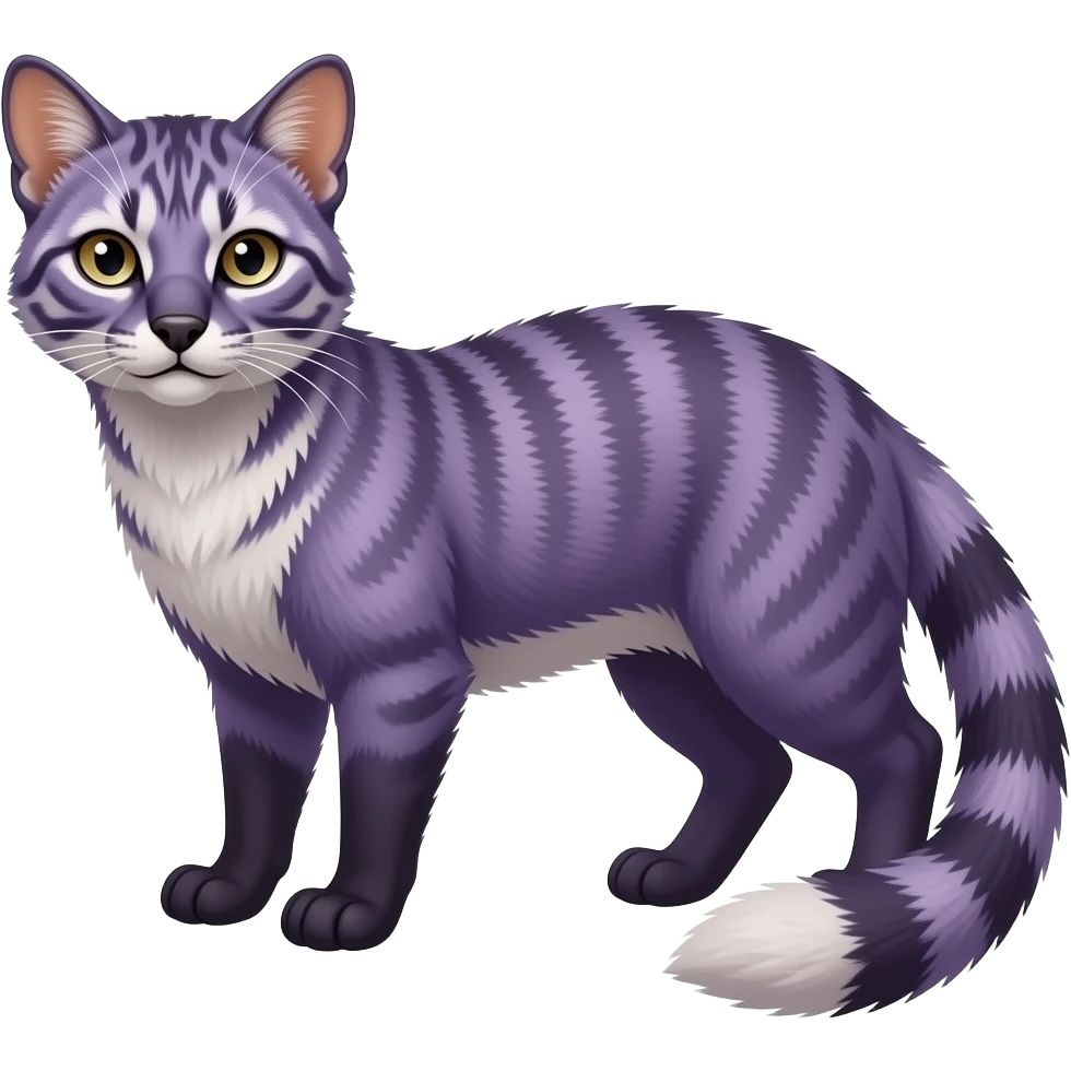 Purple genet-Fossa-civet-Feli-mustelid-creature-hybrid, full body emoji
