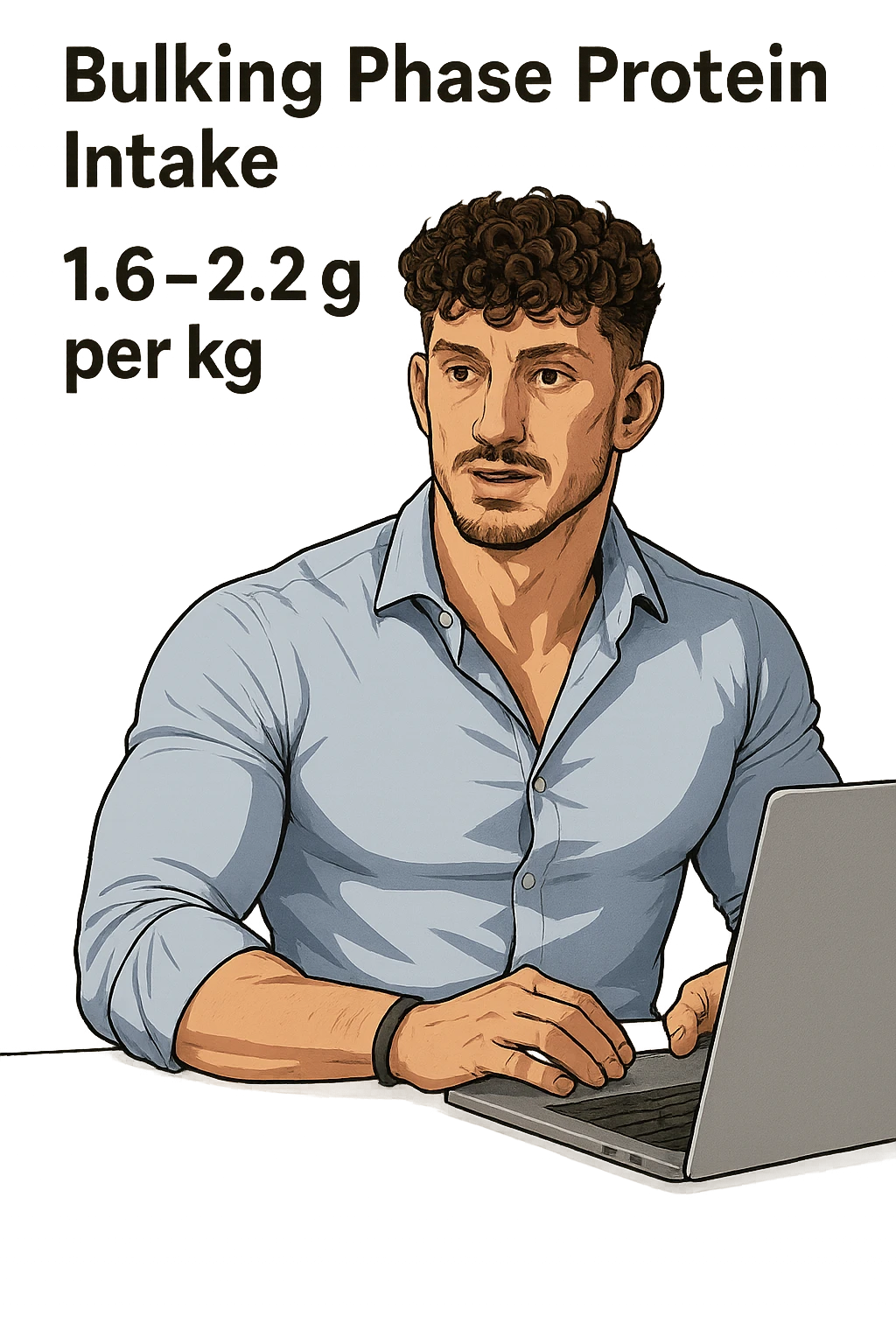 Uomo che imposta la sua fase di massa a proteine intorno 1.6 - 2.2g per kg in italiano emoji