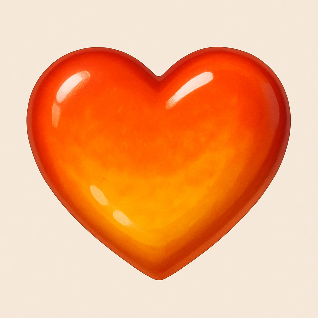 food heart emoji, shiny, with a gradient effect emoji