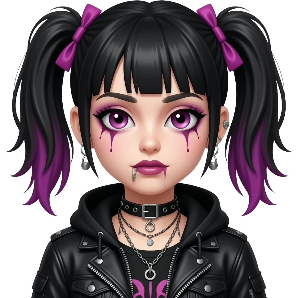 An Emo girl  wearing Emo clothes and makeup and hair emoji