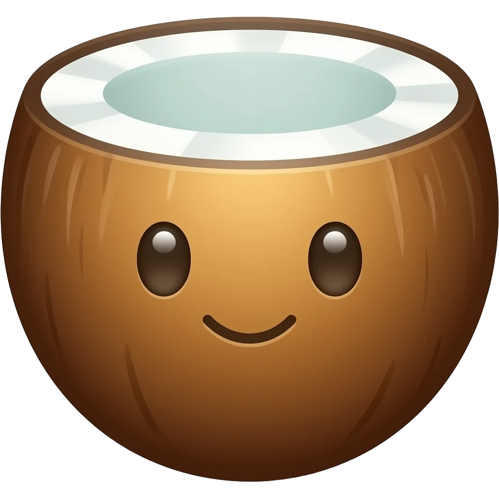 Kawaii coconut emoji