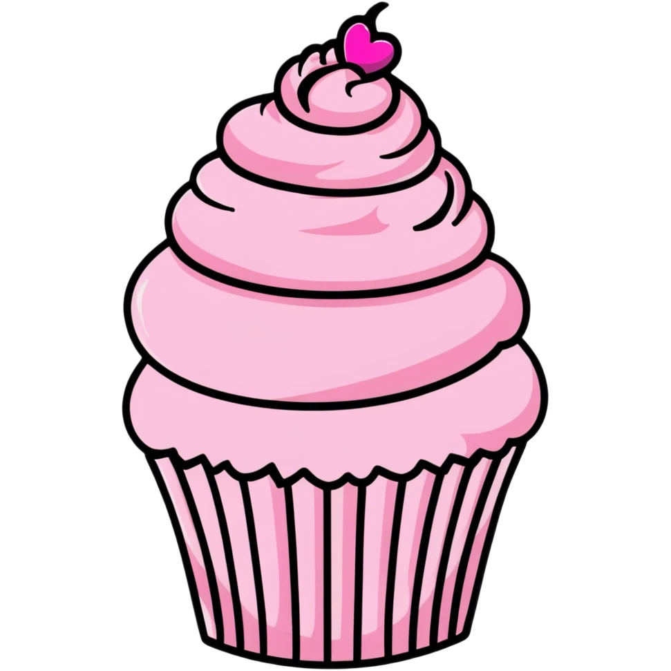 cupcake with pink icing emoji