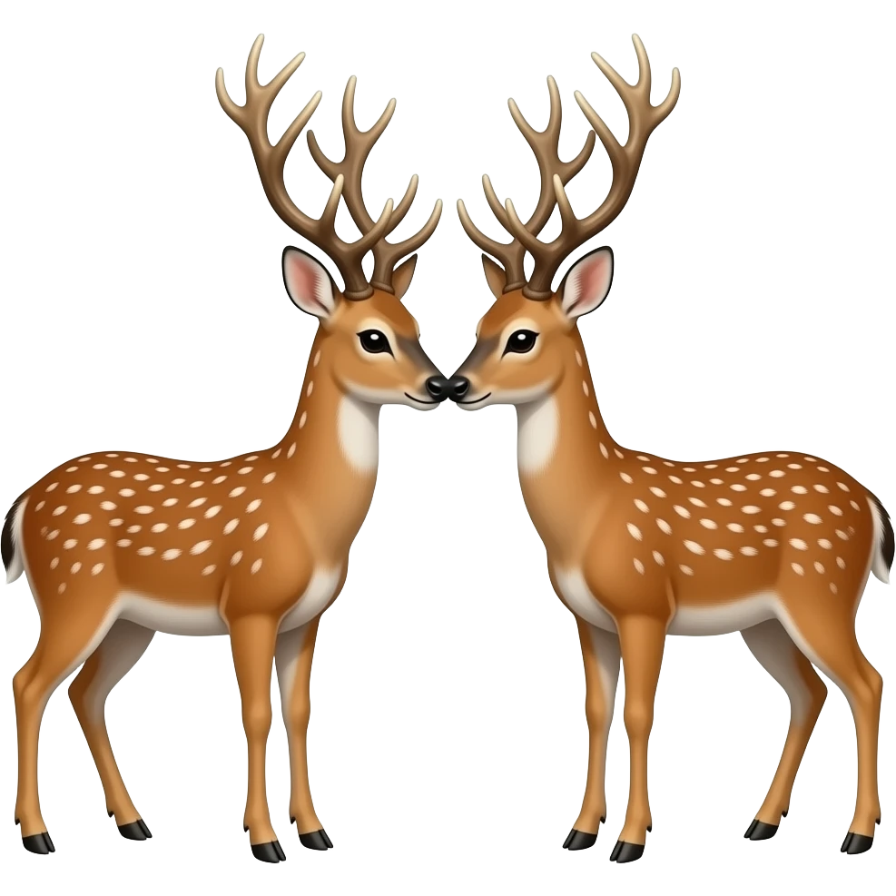 2 Shika Deer locking antlers together emoji