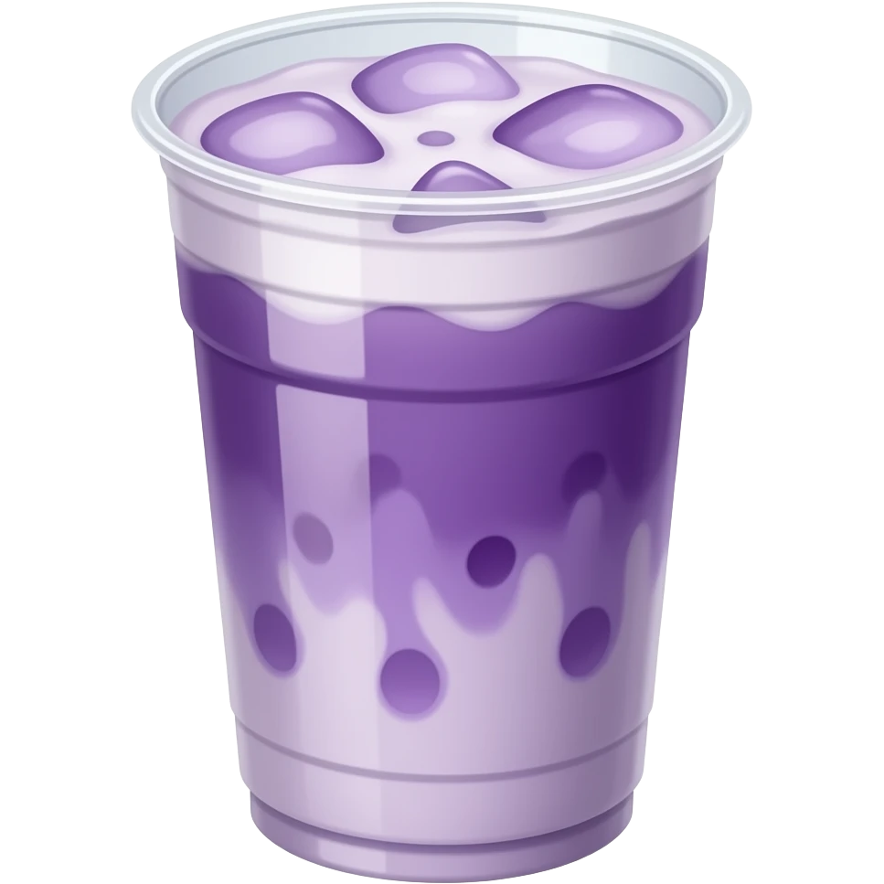 purple latte, realistic, iced drink, creamy foam, milk swirl, transparent cup, aesthetic, clean background, studio lighting emoji
