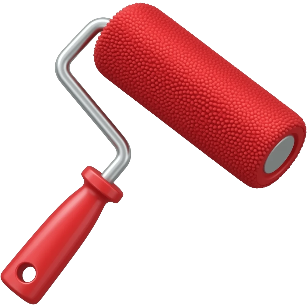 paint roller red emoji