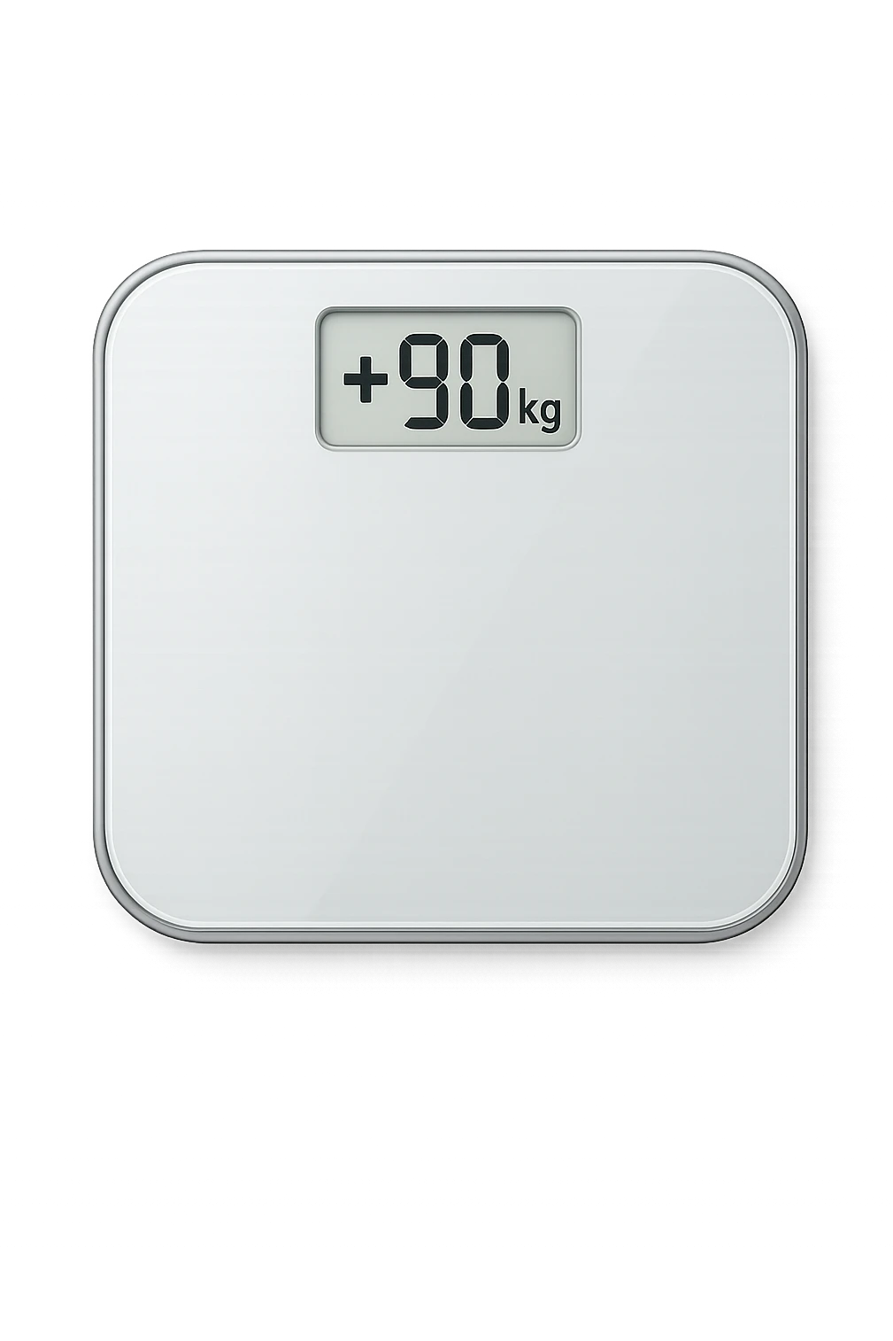 Bilancia pesa persone con scritto +90kg emoji
