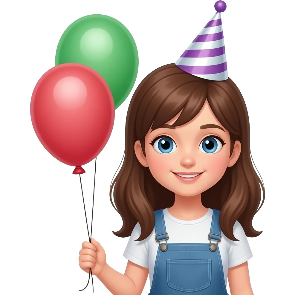 13 year old  blue eye girl birthdayballoons emoji