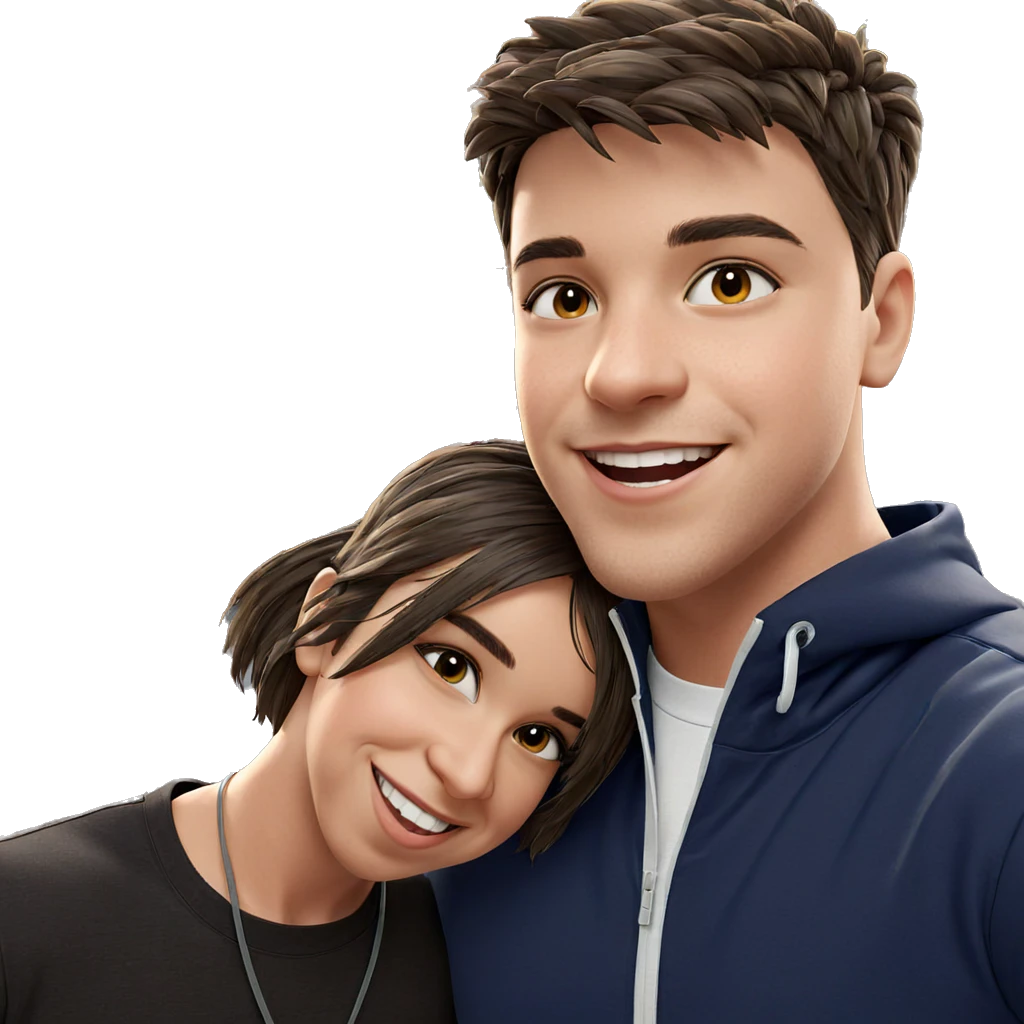 smiling boy outdoors in city emoji