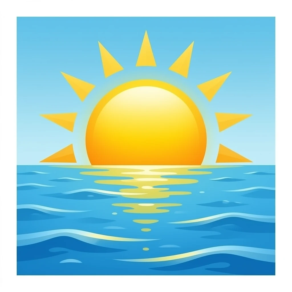 Sun on the sea emoji