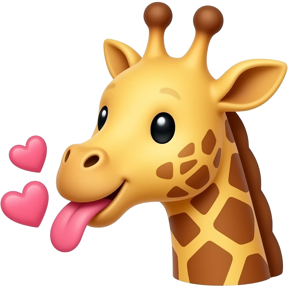 Einfacher Giraffenkopf der küsse zuwirft emoji