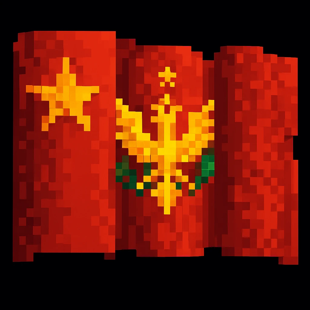 Soviet Union flag in pixel art style with a star emoji
