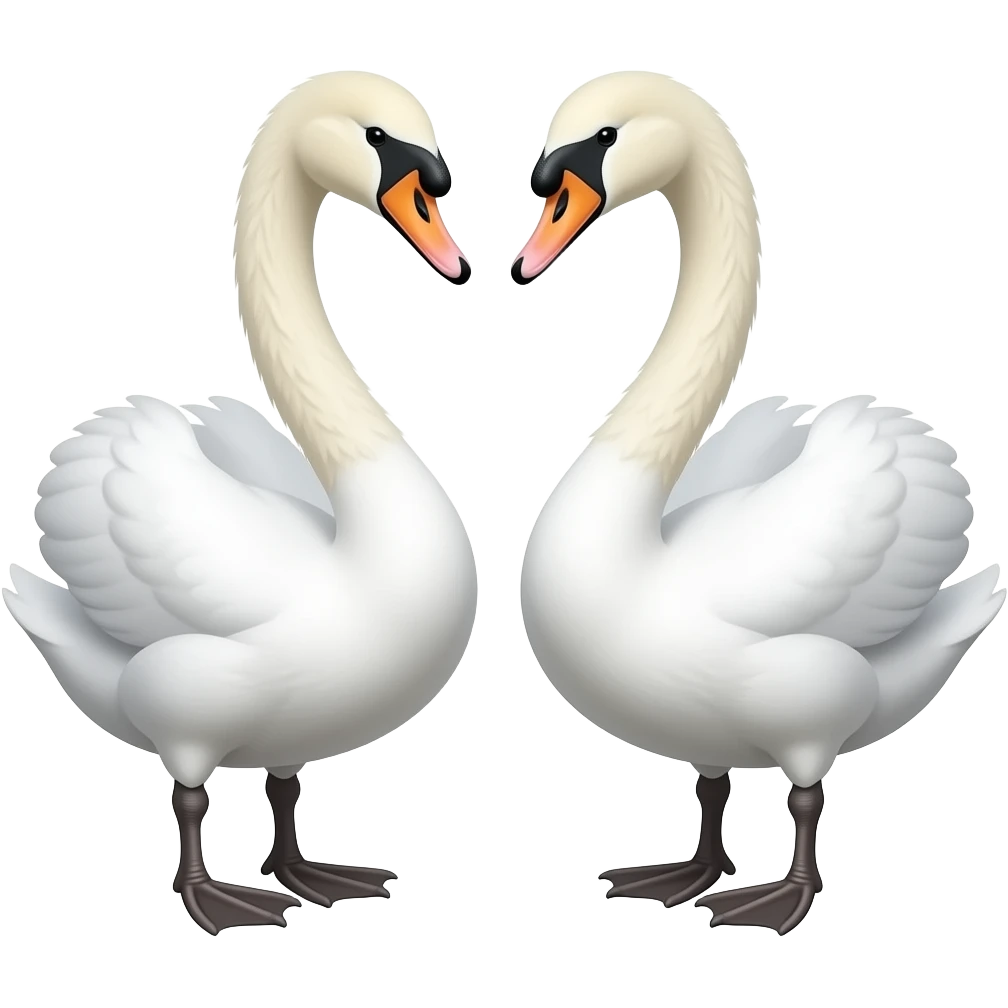 Two swan facing each other emoji