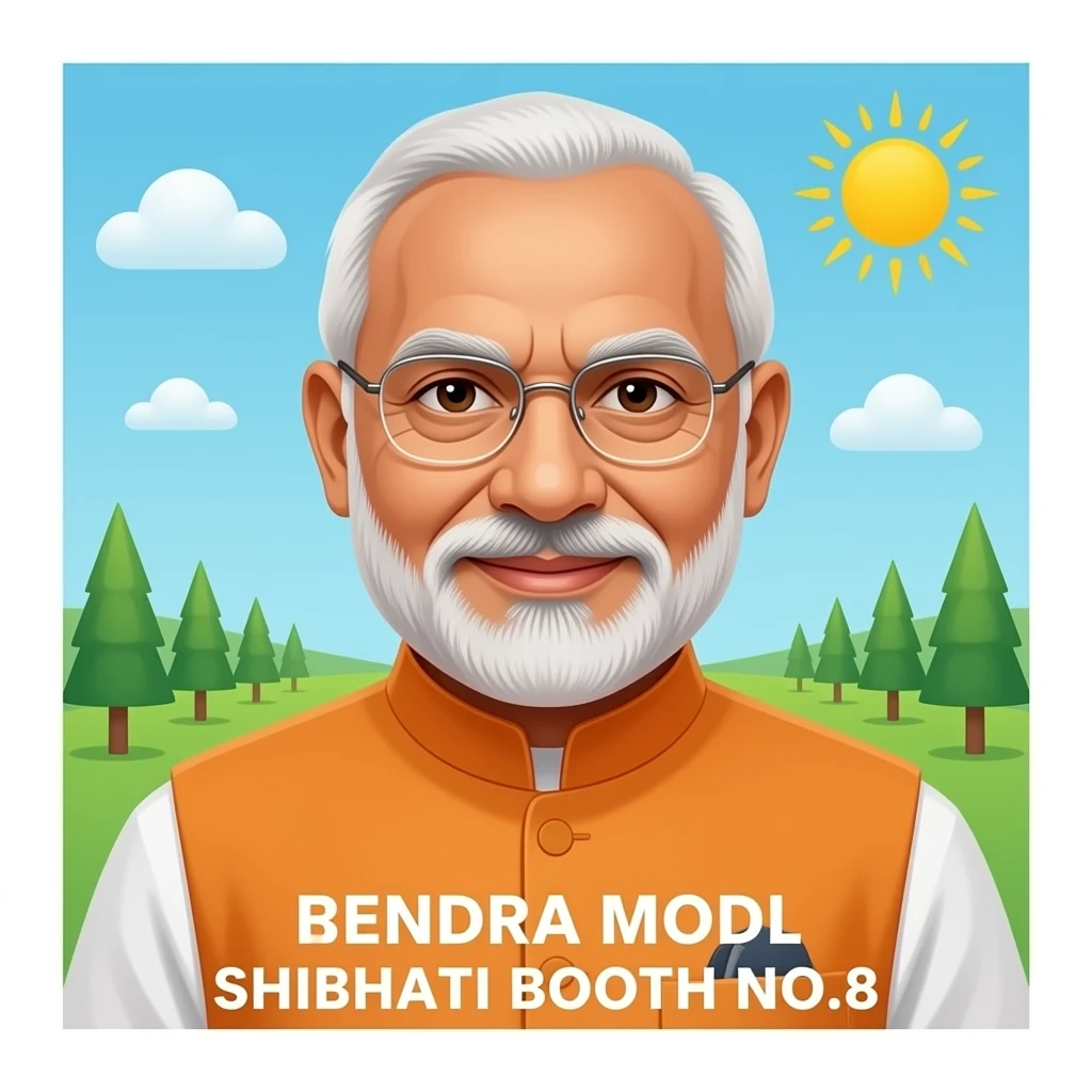 NARENDRA MODI SHIBHATI BOOTH NO.8 emoji