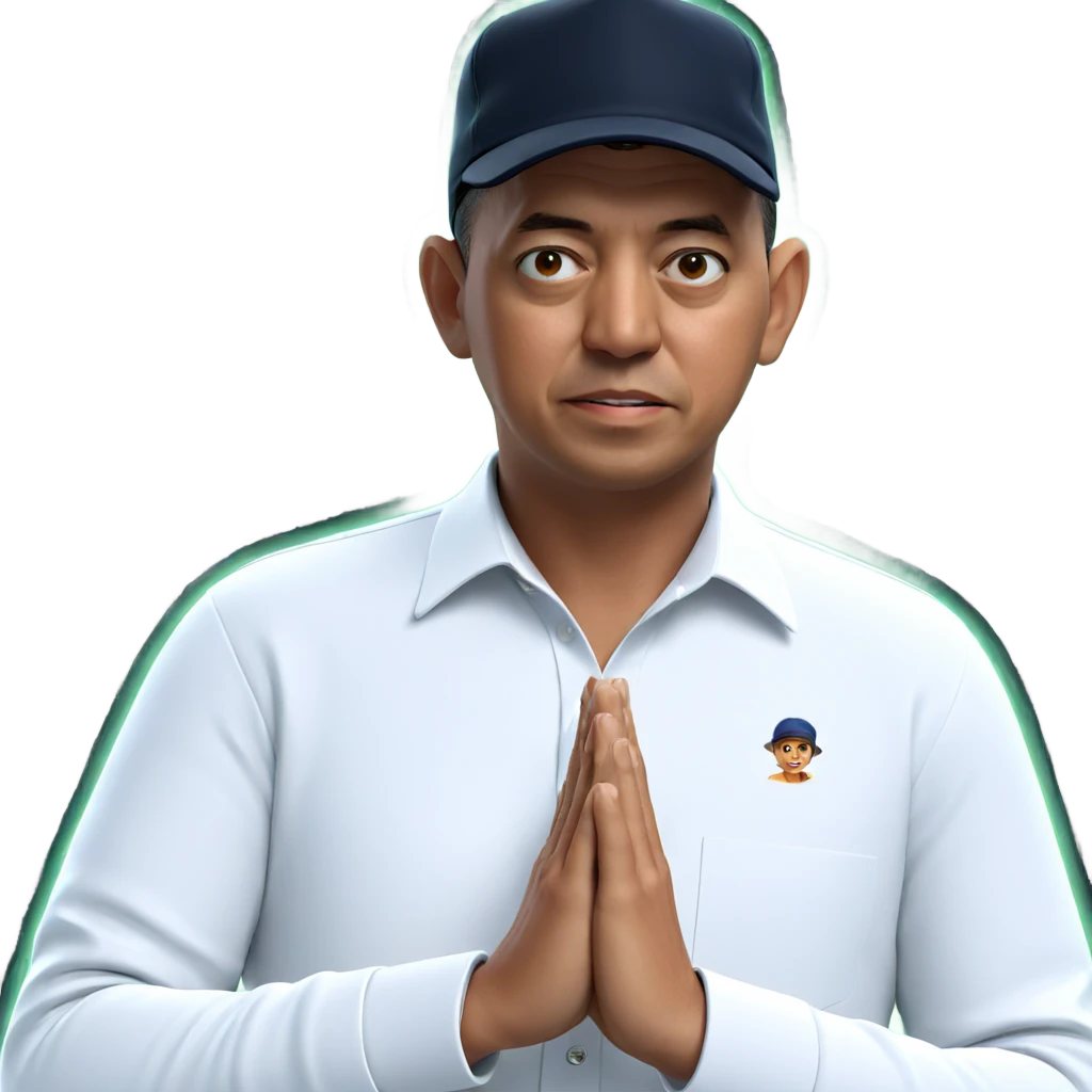 boy in white shirt with hat emoji