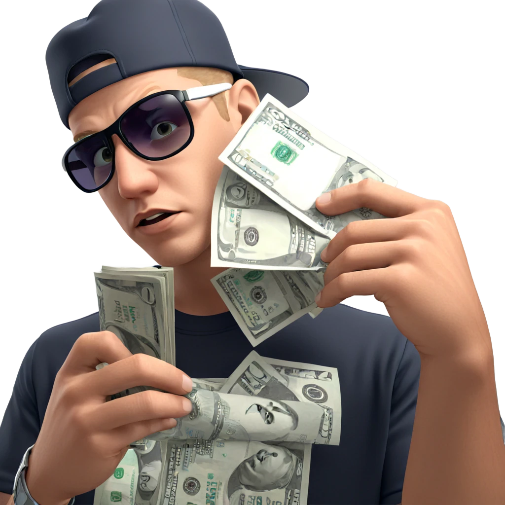cool guy with money vibes emoji