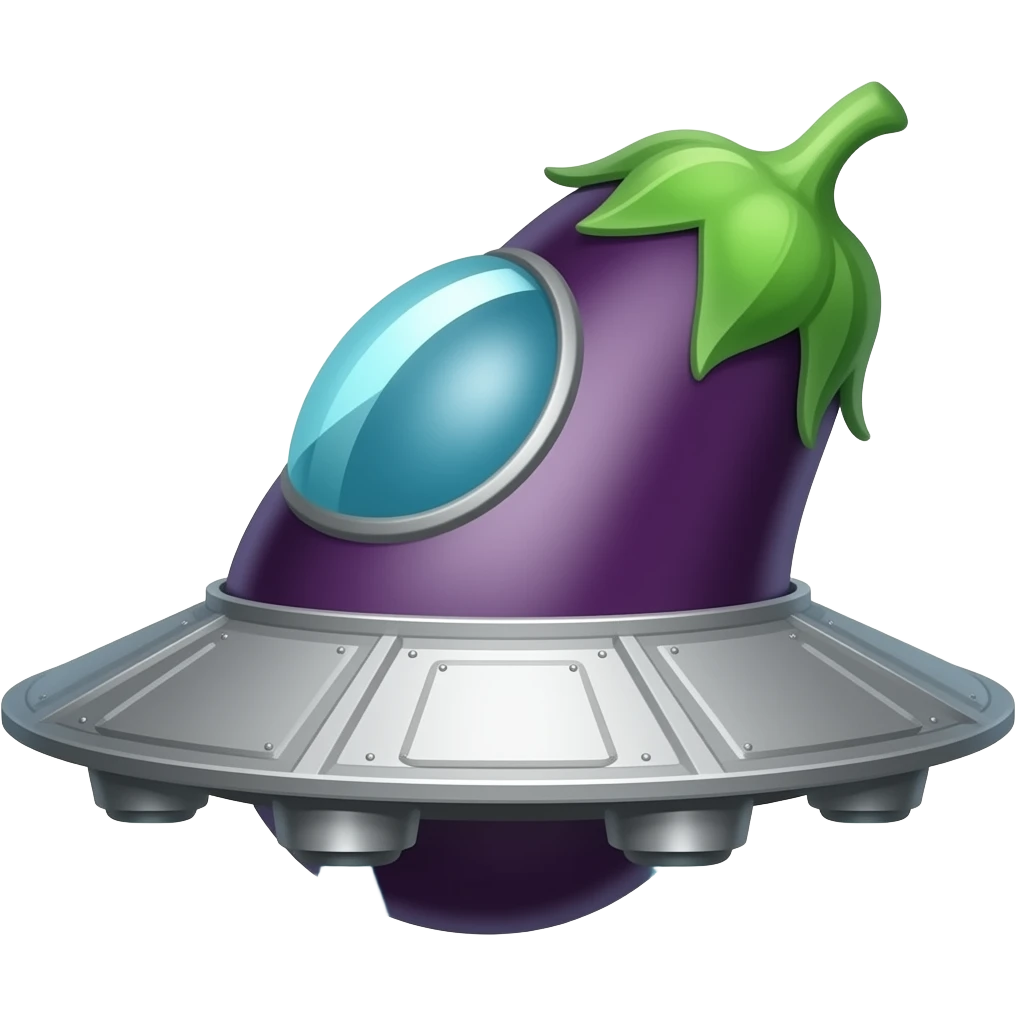 Eggplant spaceship emoji