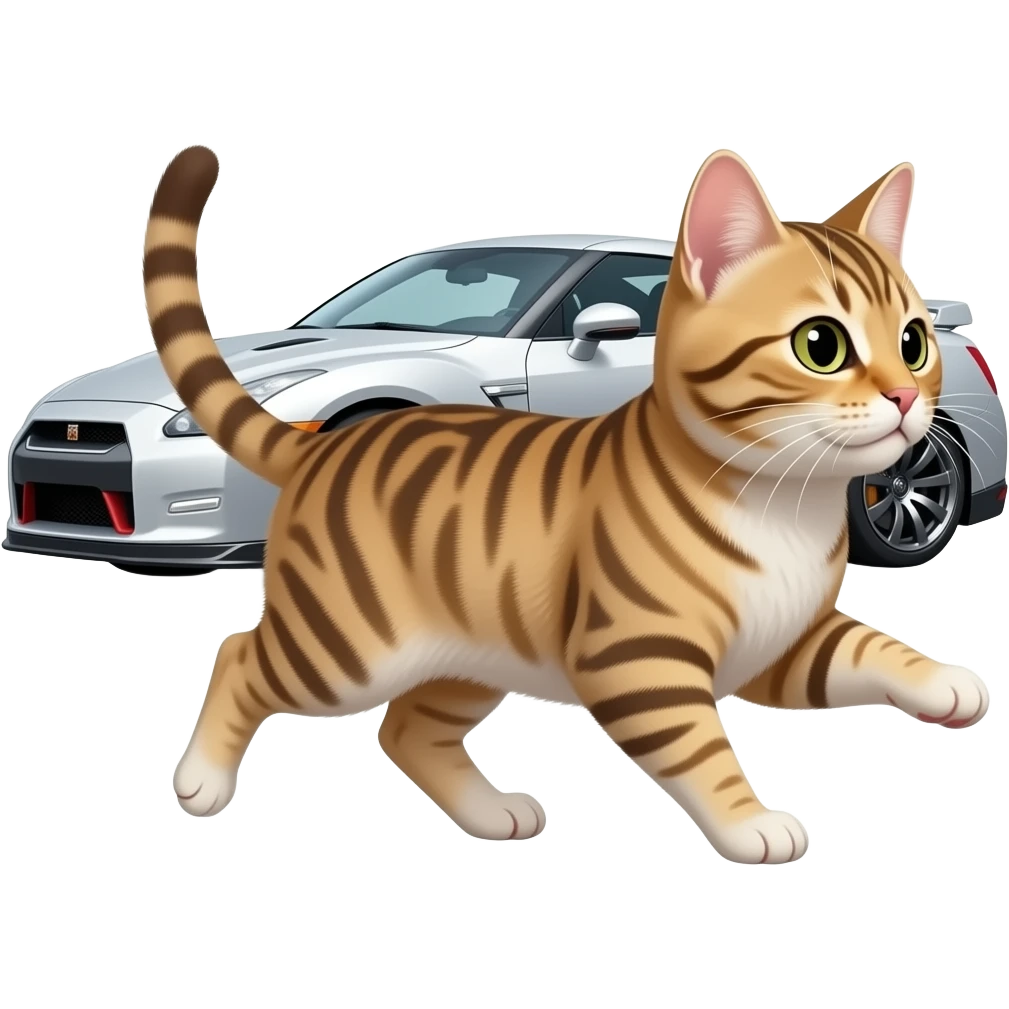 GTR süren kedi emoji