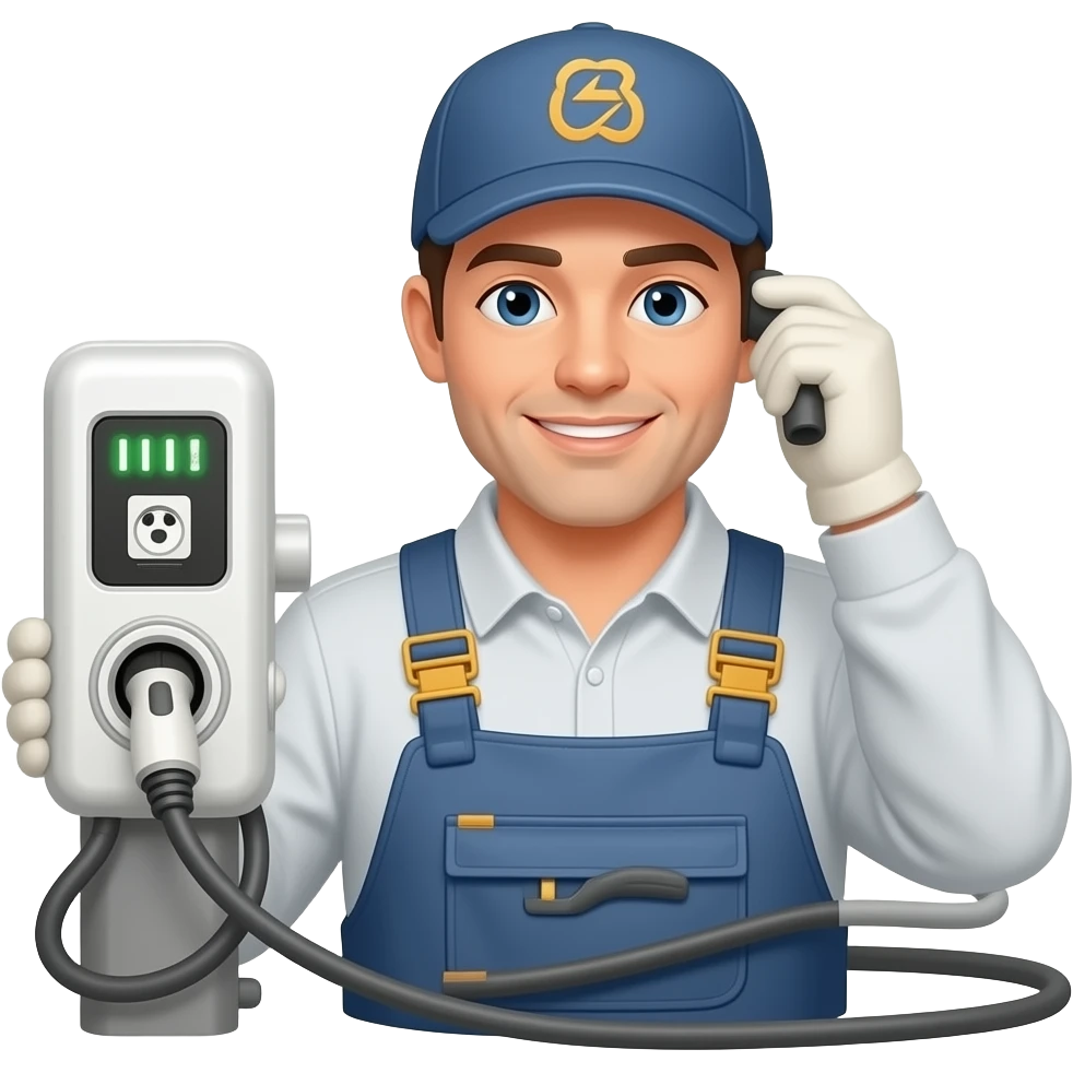 instalador cargador eléctrico vehículo emoji