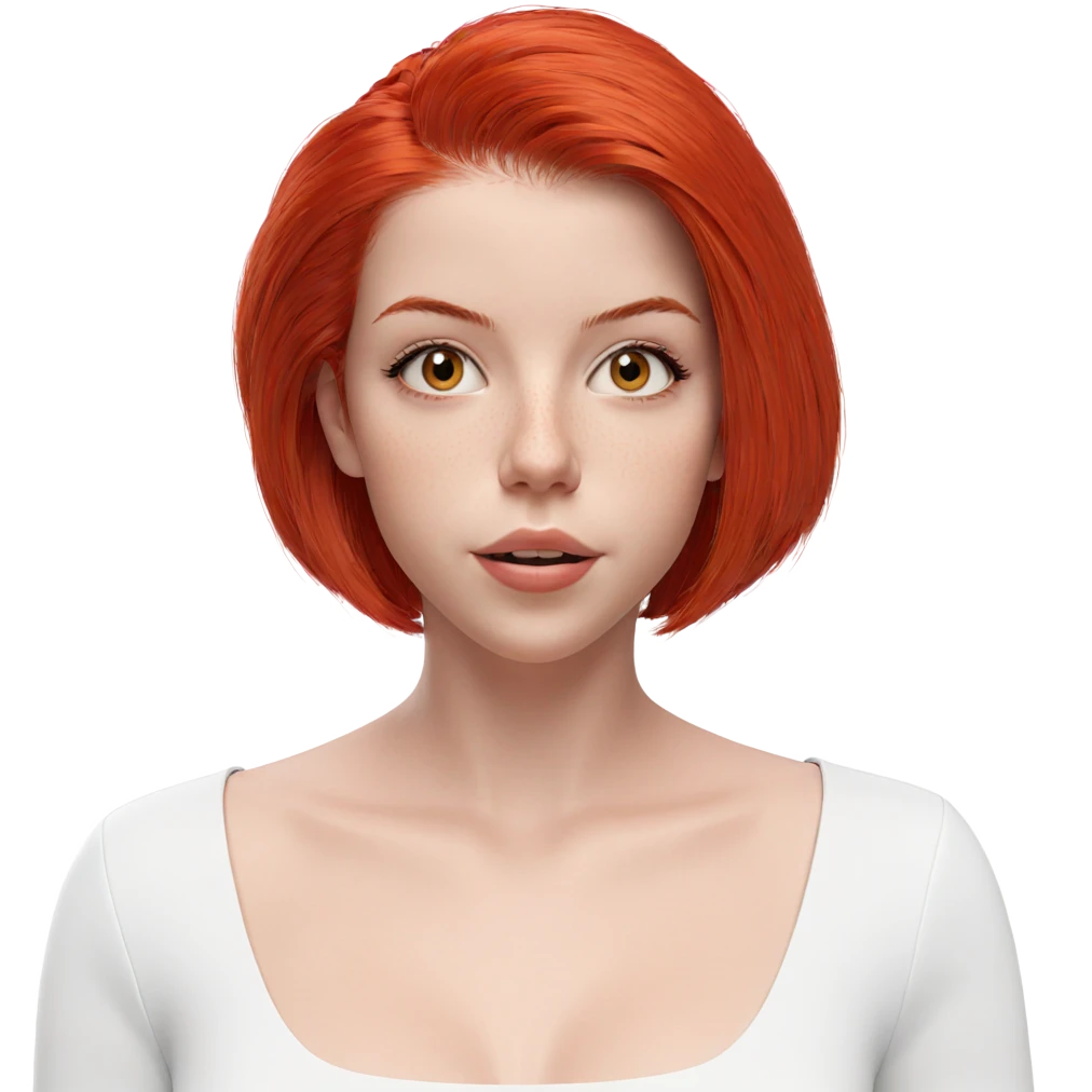 red haired girl portrait emoji