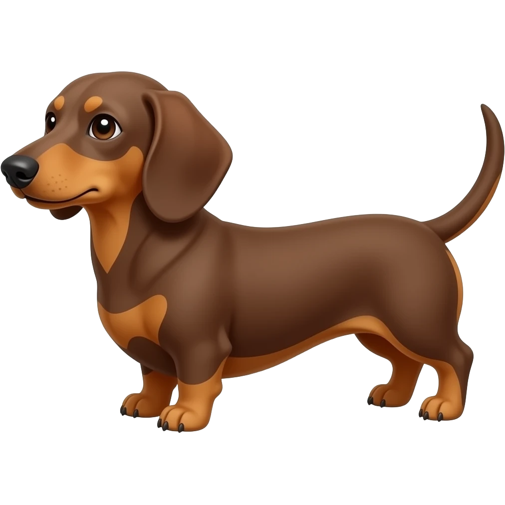 Perro salchicha marrón emoji
