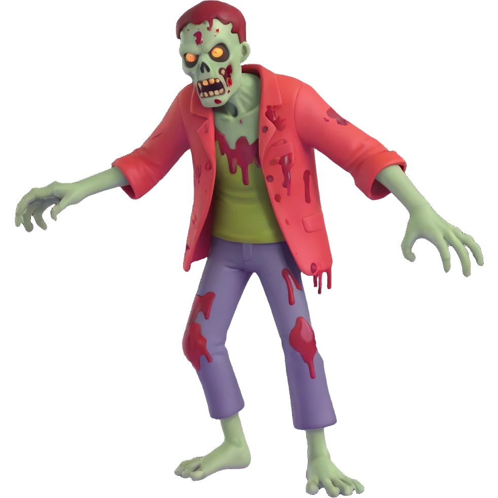 zombie covered in blood, 3D style emoji