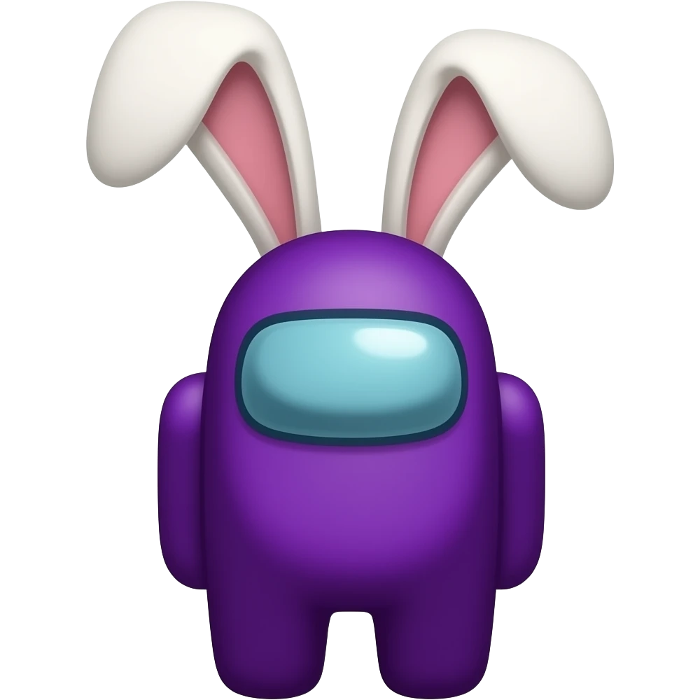 among us purple with rabbit's ears emoji