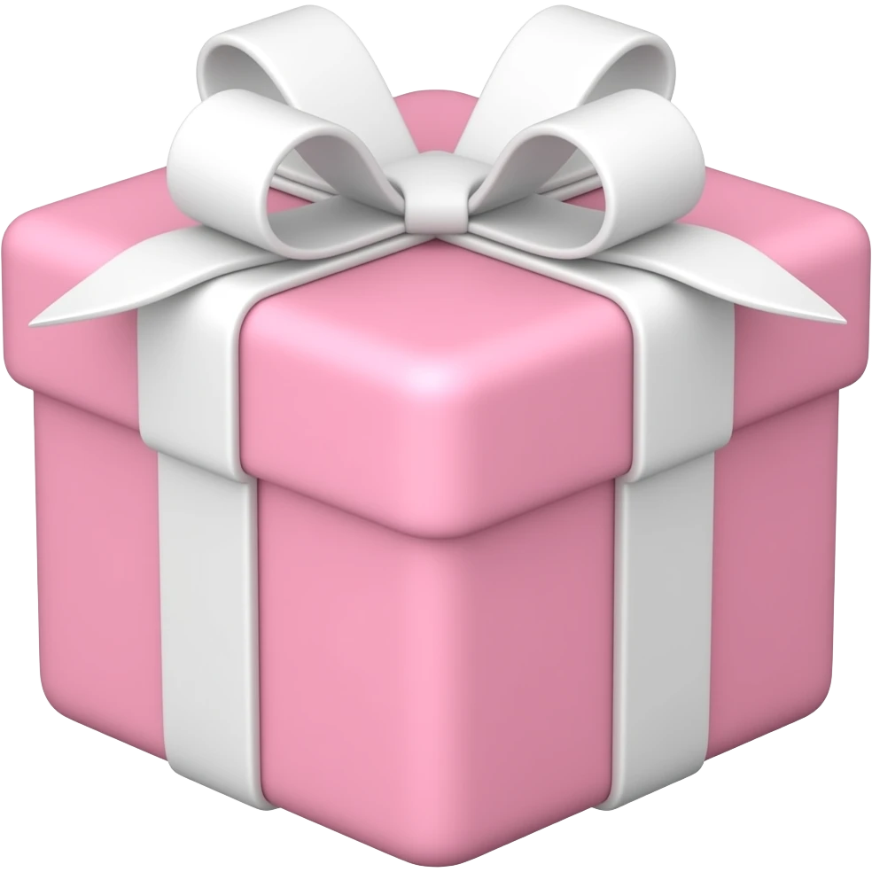 presente rosa claro com fita branca emoji
