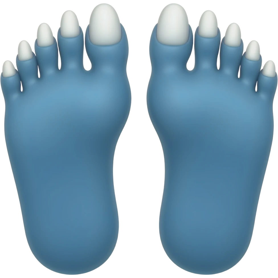 big blue feet and white Long toenails emoji