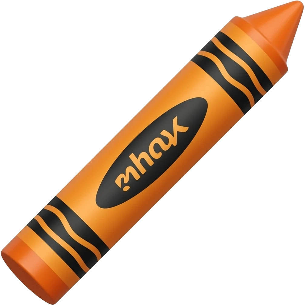 Orange crayon emoji