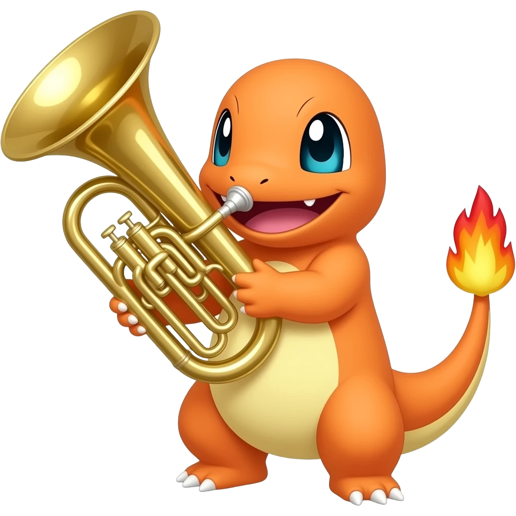 Charmander playing the tuba emoji