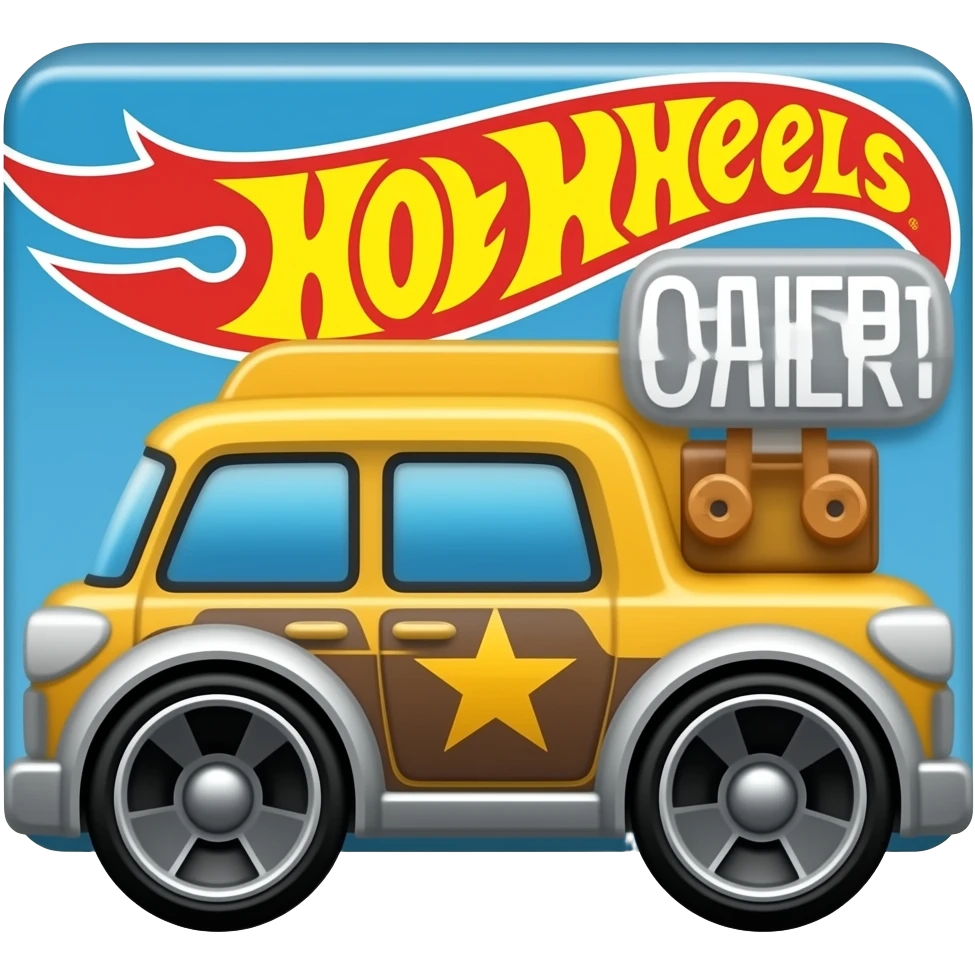 A box with wheels hotwheels style emoji