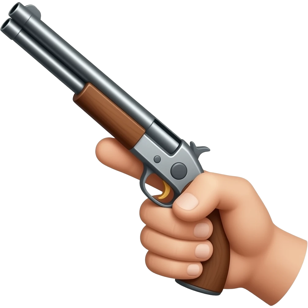 Shotgun to the left no hand emoji