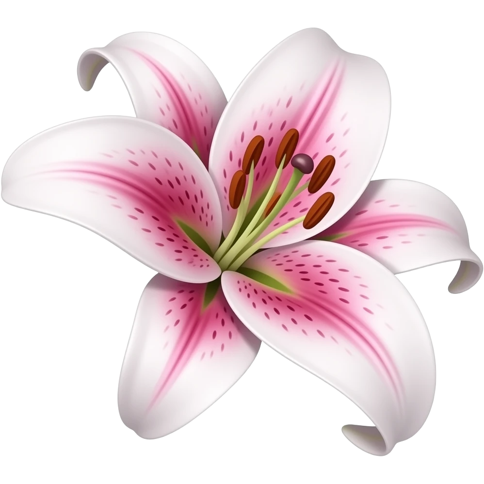 Pink and white lily emoji