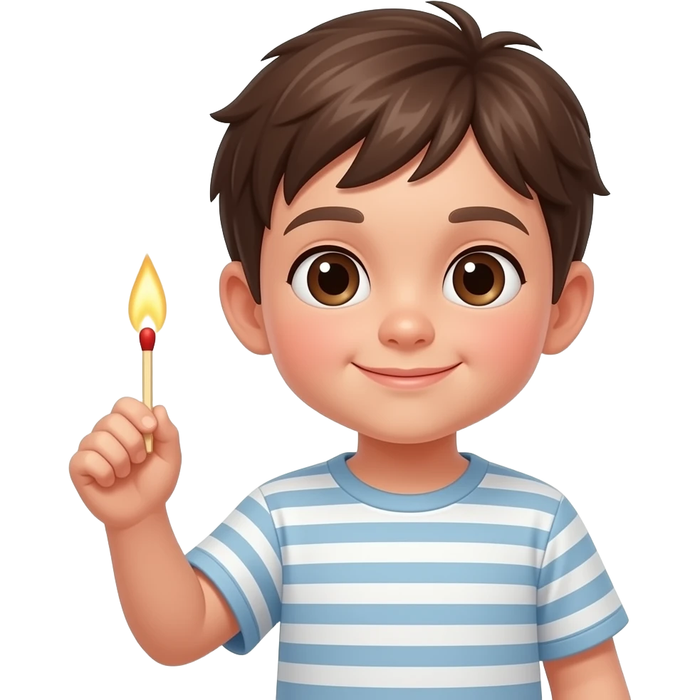 ребенок  с спичками emoji