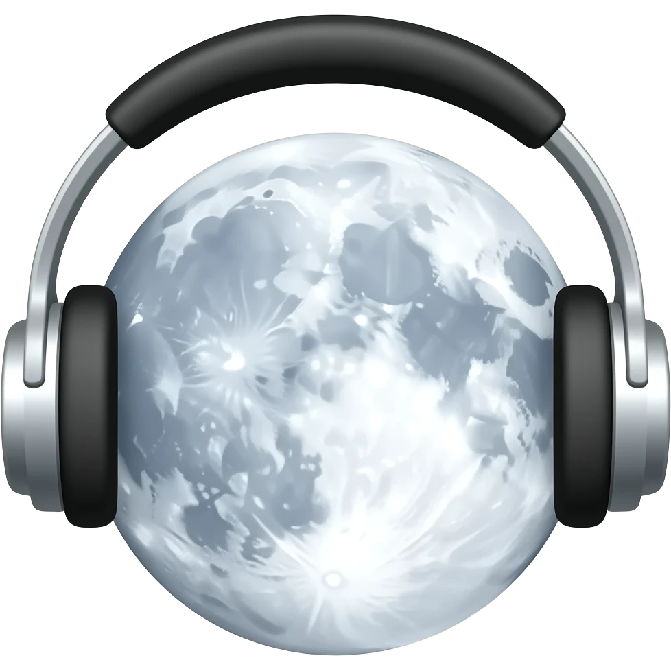 moon with headphones png emoji