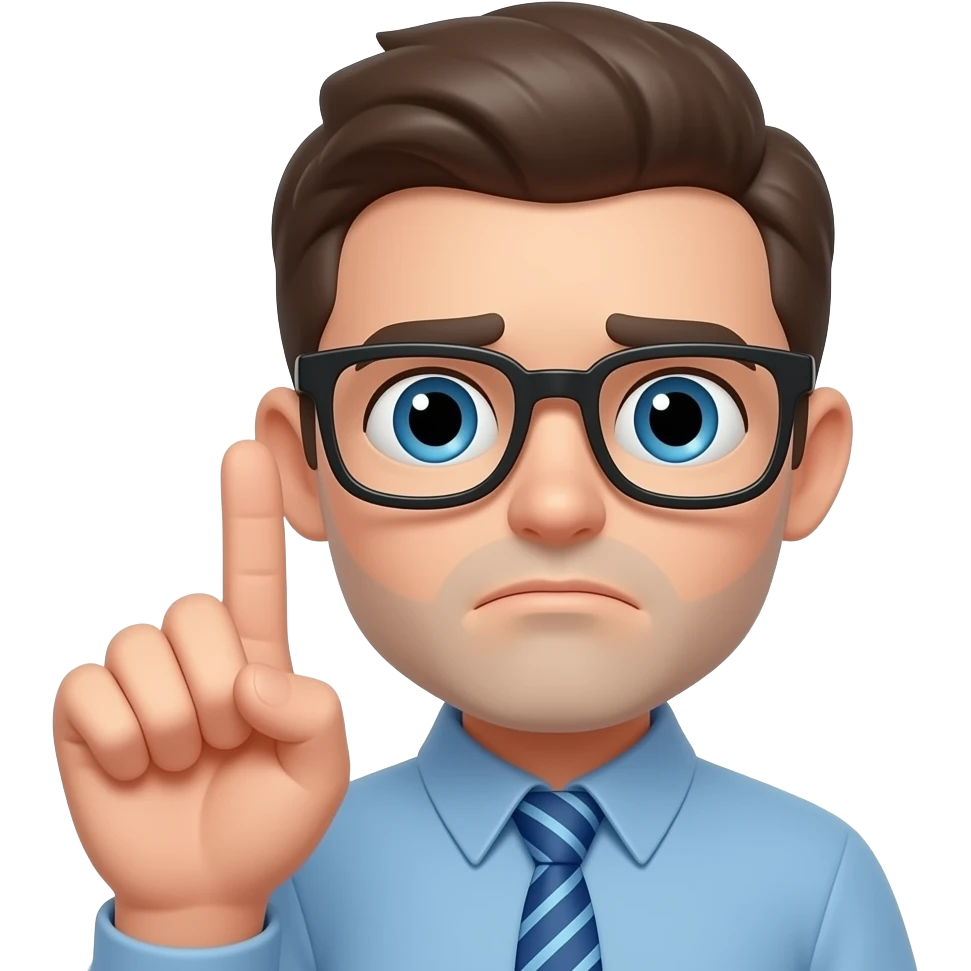 Cara aburrida con lentes en la mano emoji