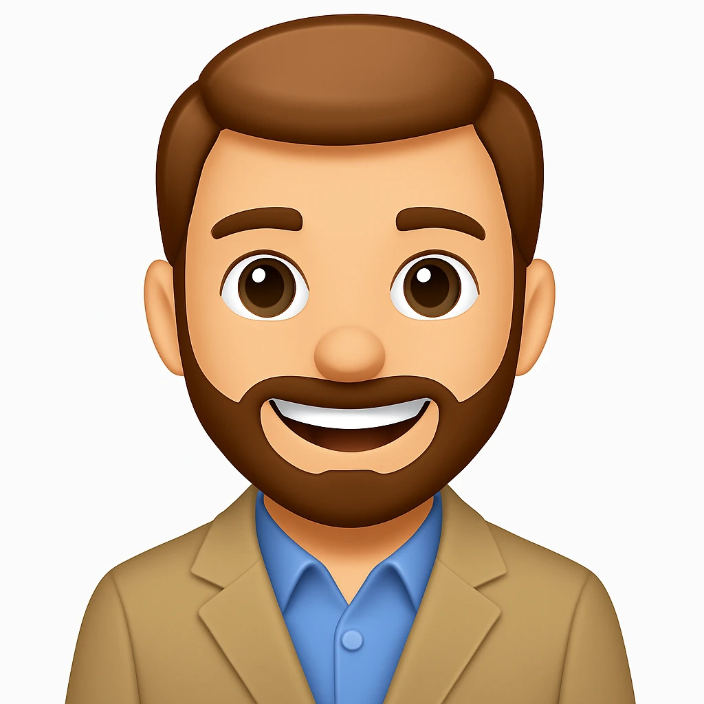 turn the second man in emoji style of the 1st image, match the facial features and clothes  emoji